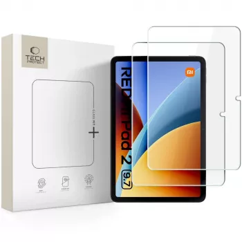 TECH-PROTECT Glass Fit+ Tempered Glass Screen Protector for Xiaomi Redmi Pad 2 9.7 - 2-Pack Clear