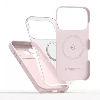 Tech-Protect Silicone MagSafe Case for Apple iPhone 17 Pro, Pink Pearl