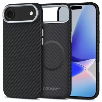 Tech-Protect Ion Carbon MagSafe Case for iPhone 17 Air, Black/Silver