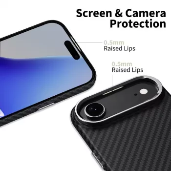 Tech-Protect Ion Carbon MagSafe Case for iPhone 17 Air, Black/Silver