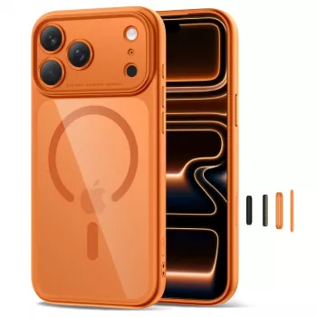 TECH-PROTECT MagPeak MagSafe Case for iPhone 17 Pro Max, Cosmic Orange/Clear