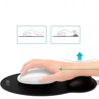 TECH-PROTECT A200 Mouse Pad with Gel Wrist Rest 25 x 22.5 cm Black