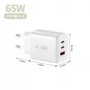TECH-PROTECT NCA65W-GAN 3-Port Network Charger PD 65W / QC3.0 White