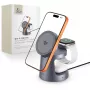 TECH-PROTECT A48 3-in-1 Magnetic MagSafe Wireless Charger 25W Qi2.2 Dark Grey