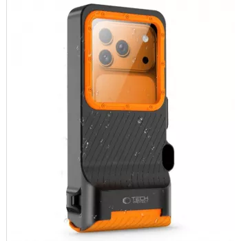 TECH-PROTECT IPX8 PRO Universal Diving Waterproof Case Black/Orange
