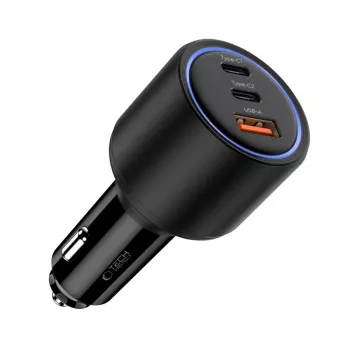 TECH-PROTECT CC04 3-Port Car Charger PD 130W Black