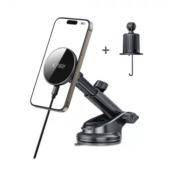 TECH-PROTECT MM15W-V10 Magnetic MagSafe Dashboard & Vent Car Mount Wireless Charger 15W Black
