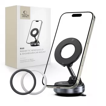 TECH-PROTECT N60 Magnetic MagSafe Windshield & Dashboard Car Mount Black