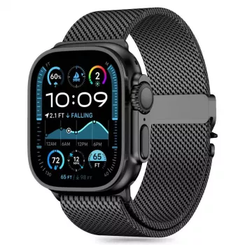 TECH-PROTECT MILANO Apple Watch 8 / 9 / 10 / 11 / SE / Ultra (44 / 45 / 46 / 49 mm) Black Stainless Steel Mesh Milanese Loop Strap