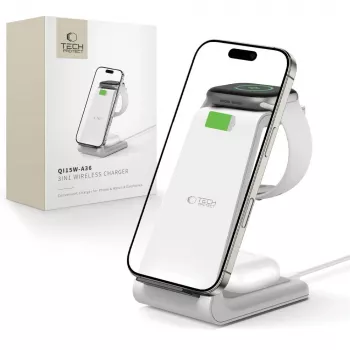TECH-PROTECT QI15W-A36 3-in-1 Wireless Charger for Apple White