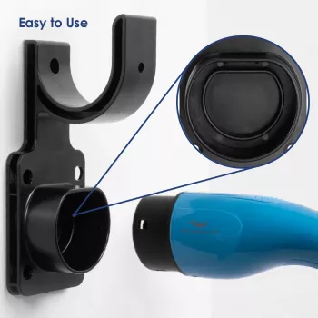 Akyga AK-SC-E15 Type 2 EV Charging Cable Wall Mount Holder - Black
