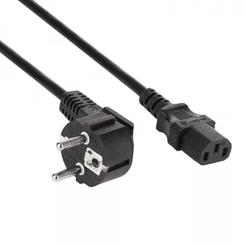 Akyga AK-PC-08S Power Cable CEE 7/7 (Schuko) to IEC C13, 3 x 1.5 mm² Copper, 10 m, Black