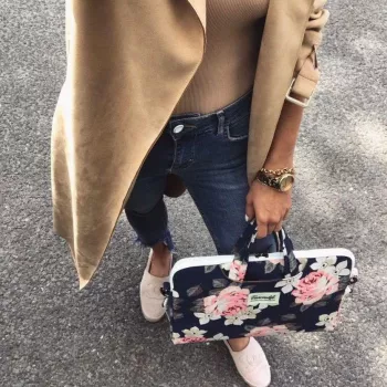 Canvaslife 15-16 Navy Rose Laptop Sleeve Case