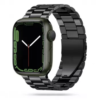 Tech-Protect Stainless Steel Link Bracelet for Apple Watch 4/5/6/7/8/9/SE/Ultra 1/2 (42/44/45/49mm) Black
