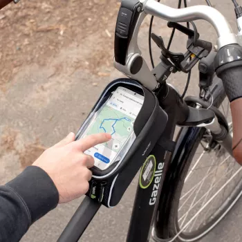Vayox VA0450 Bicycle Frame Bag with Two Pockets and Phone Compartment, Black