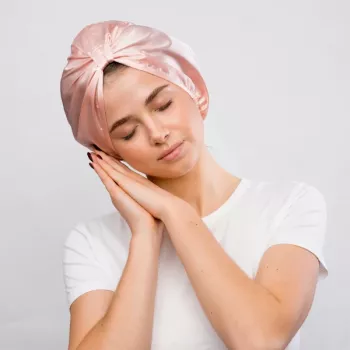 GLOV Satin Hair Bonnet for Curly and Styled Hair - Anti-Frizz, Friction Reduction, Pink