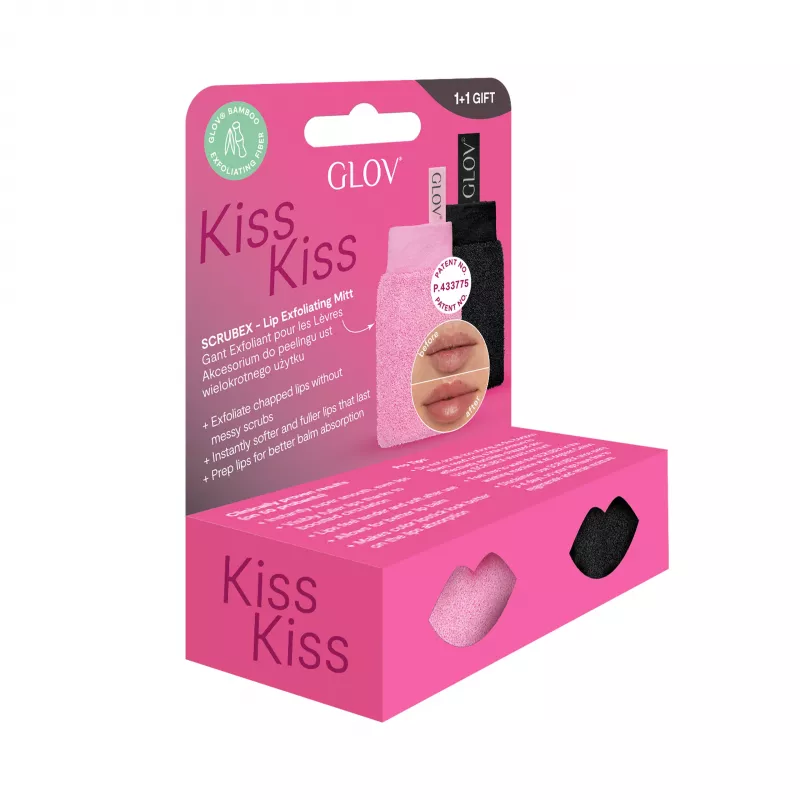 GLOV Scrubex Lip Exfoliating Mitt - 2 Pack | Gentle Microfiber Lip Scrub for Smooth Lips