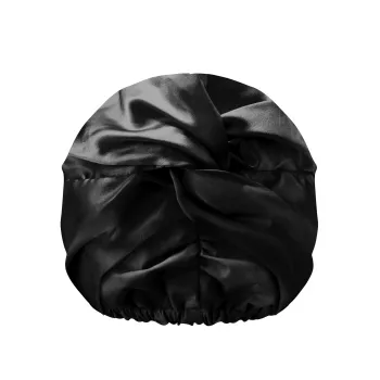 GLOV Hair Treatment Bonnet 2-in-1 Shower Cap with Satin Layer Black