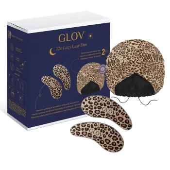 GLOV The Lazy Luxe Duo Reusable Silicone Eye Pads and Satin Sleeping Cap Set