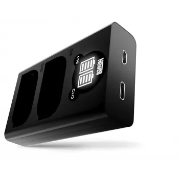 Newell Dual-Channel USB-C Charger DL-USB-C for Panasonic DMW-BLK22 Battery Black