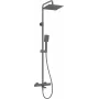 DEANTE Showerhead with Thermostatic Bath Mixer - Black Matt, 250mm Rain Shower