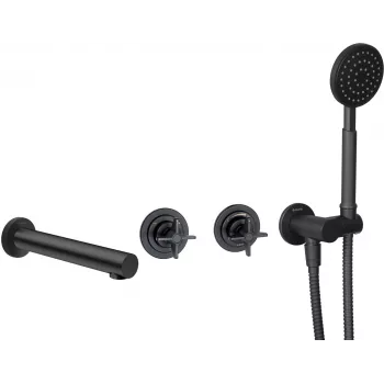 DEANTE Concealed Bath Faucet with Shower Set - Matte Black