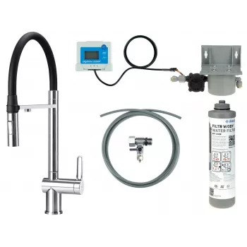 DEANTE Kitchen Faucet with Water Filtration Set, Flexible Spout, Matte Black
