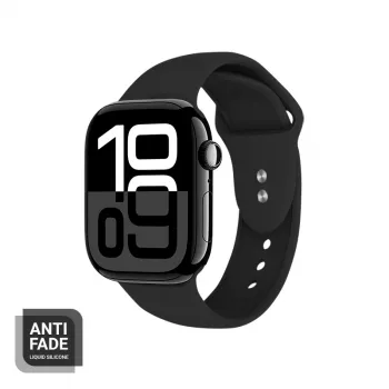 Crong Liquid Silicone Strap for Apple Watch 38/40/41/42 mm (Black)