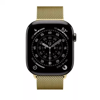 Crong Milano Steel - Stainless Steel Strap for Apple Watch 42/44/45/49 mm (Gold)