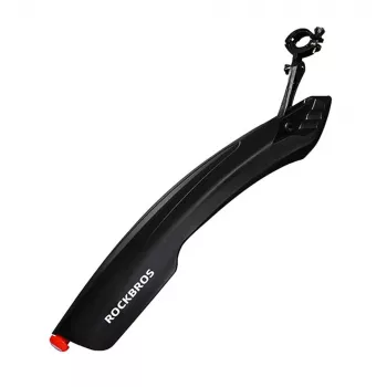 ROCKBROS DNB8001BK Bicycle Rear Mudguard with Red LED Light - Black