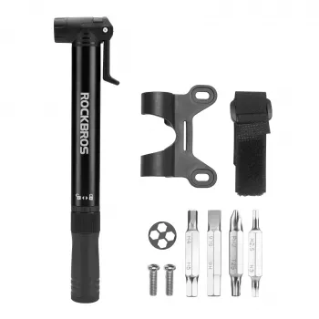 ROCKBROS Handheld Bicycle Pump 42320010001 with Screwdriver - Black