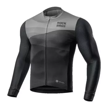 ROCKBROS Cycling Jersey Long Sleeve Spring/Summer XXL Black