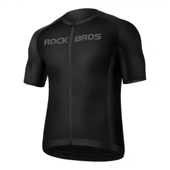 ROCKBROS Cycling Jersey Short Sleeve XXXXL Black