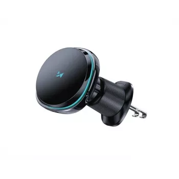 Wozinsky WCT5-Q6S2Y Car Phone Holder with Wireless Charger Qi/MagSafe 15W Air Vent Mount with Cooling Fan - Black