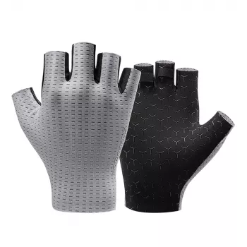ROCKBROS Short Finger Cycling Gloves Breathable, Size S - Grey