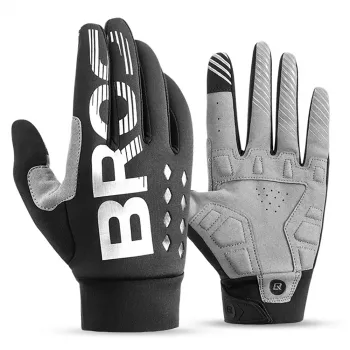 ROCKBROS Winter Cycling Gloves Full Finger Thermal Fleece XL Black Grey
