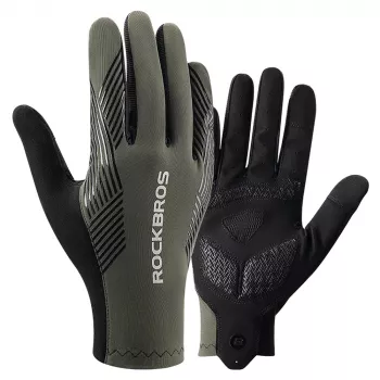 ROCKBROS Full Finger Cycling Gloves Spring/Summer/Autumn, Size S, Green