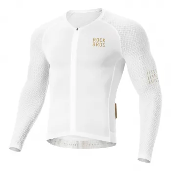 ROCKBROS YDCX008 Diamond Long Sleeve Cycling Jersey Size S White