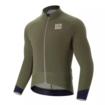 ROCKBROS YDWT014 Winter Fleece Double-Layer Cycling Jacket XL Green