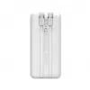 Powerbank Wozinsky WFC-15W 20000mAh 22.5W PD20W with Built-in Lightning and USB-C Cables - White