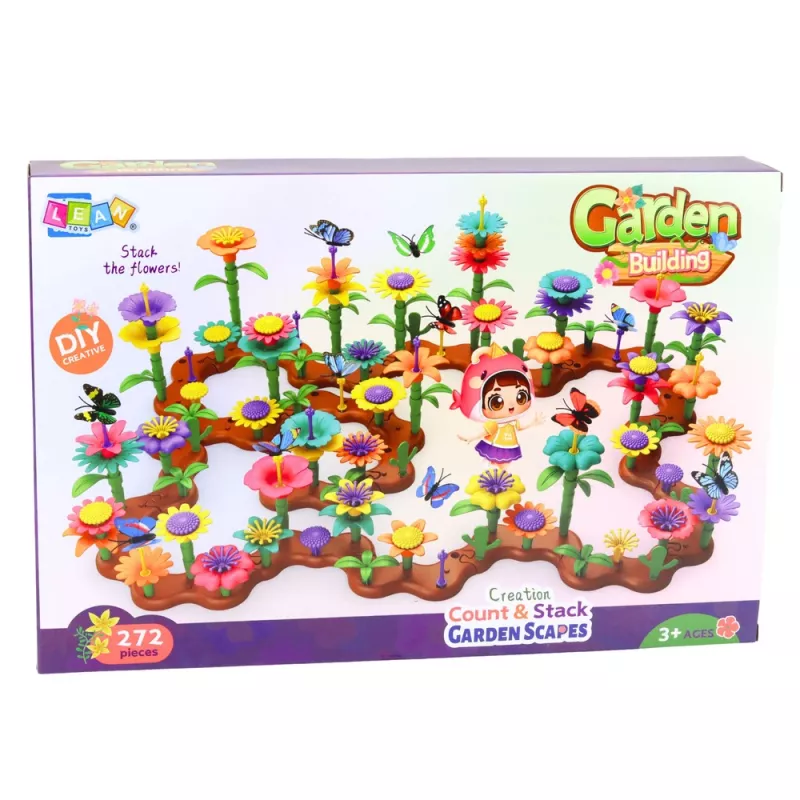 LEAN TOYS Set of Construction Blocks Creative Garden Flowers Plants 3D 272 pcs.