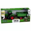 LEAN TOYS Agricultural Farm Tractor with Tipper Trailer Rubber Wheels Green 1:24