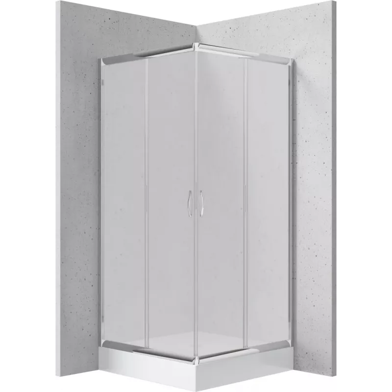 DEANTE Square Shower Cabin with Tray 80x80 cm, Sliding Doors, Matte Black Frame