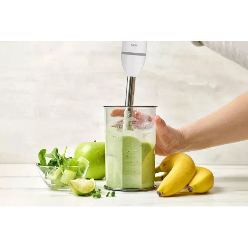 ZELMER ZHB4555S 1000W Immersion Blender, Silver/Black, Stainless Steel Blade, Variable Speed with Turbo, Chopper 500ml, Whisk, Beaker 700ml