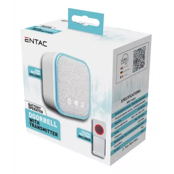 ENTAC IP44 Wireless Doorbell Transmitter with CR2032 Battery