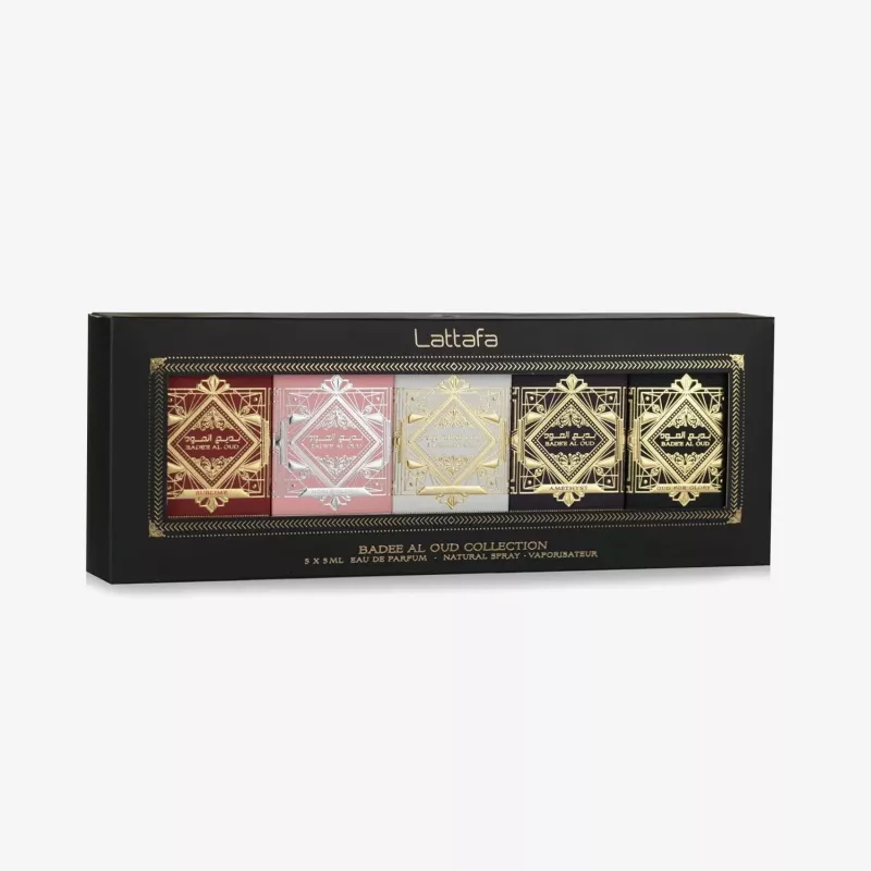 Lattafa Badee Al Oud Collection Sublime EDP Spray 5ml + Nobile Blush EDP Spray 5ml + Honor & Glory EDP Spray 5ml + Oud For Glory EDP Spray 5ml + Amethyste EDP Spray 5ml