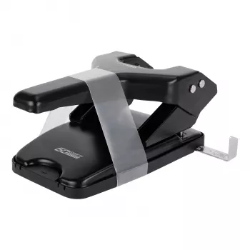 Deli EXEED Hole Punch Black - 20 Sheet Capacity, 2 Holes, 6 mm, Metal Body