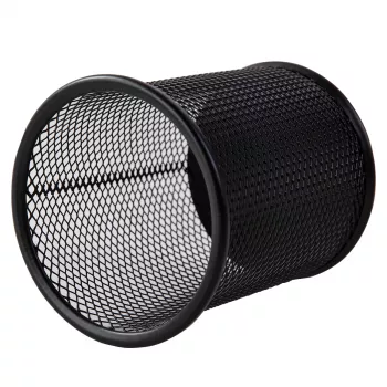 Deli Mesh Round Pen Holder 9.1x9.8x9.8cm Black