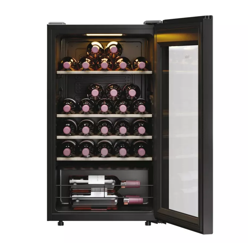 Haier HWS34GGH1 Wine Bank 50 Serie 3 Compressor Wine Cooler Freestanding Black 34 Bottles