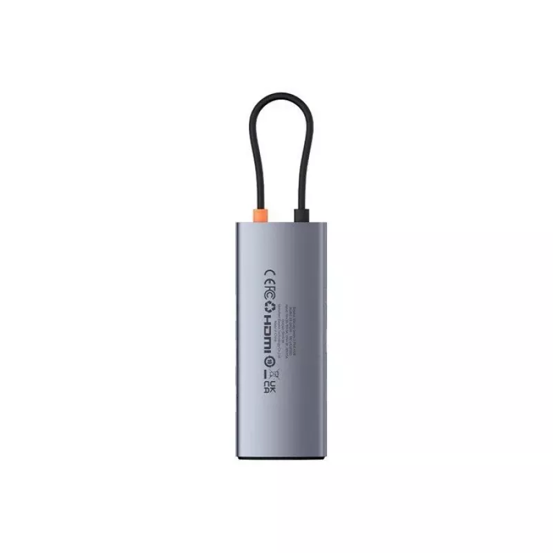 Baseus Metal Gleam 7-in-1 USB-C Hub HDMI 4K 60Hz 3x USB 3.0 USB-C PD SD microSD Grey